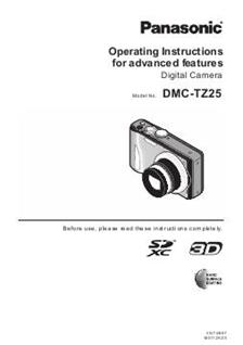 Panasonic Lumix TZ25 manual. Camera Instructions.